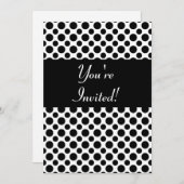 ブライダルシャワーブラック水玉模様カスタム招待状 招待状 (正面/裏面)