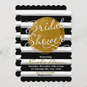 ブライダルシャワーブラック金ゴールド水彩招待状 招待状 (正面/裏面)