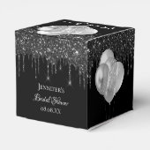 ブライダルシャワーブラック銀グリッタードリップバルーン フェイバーボックス (裏面サイド)
