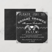 ブライダルシャワーブラック黒板招待状 招待状 (正面/裏面)