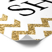 ブライダルシャワーブラック&金ゴールド ポスター (角)