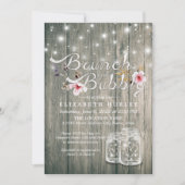 ブライダルシャワーブランクバブ素朴リーウッドメイソンジャー 招待状 (正面)