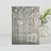 ブライダルシャワーブランクバブ素朴リーウッドメイソンジャー 招待状 (スタンド正面)