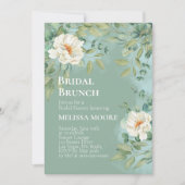 ブライダルシャワーブランチシルバーセージユーカリプトゥスフラワー 招待状 (正面)