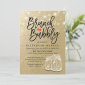 ブライダルシャワーブランチバブーブリーメイソンジャールストリングライト 招待状 (スタンド正面)