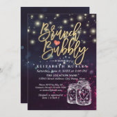 ブライダルシャワーブランチバブーブリーメイソンジャールパープルライト 招待状 (正面/裏面)