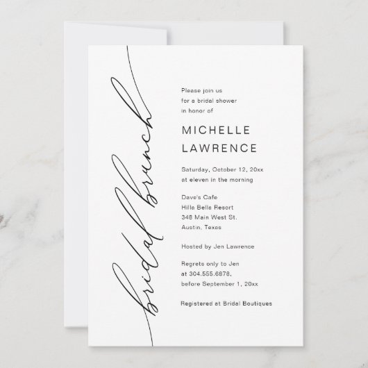 ブライダルシャワーブランチパーティーお祝い 招待状 (正面)