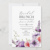 ブライダルシャワーブランチフローラパープルフィグフルーツ 招待状 (正面)