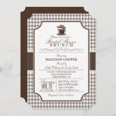 ブライダルシャワーブランチ千鳥格子の 招待状 (正面/裏面)