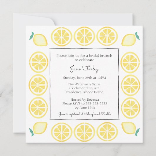 ブライダルシャワーブランチ招待状 招待状 (正面)