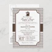ブライダルシャワーブランチ；タウペ千鳥格子の招待状 インビテーションポストカード (正面/裏面)