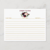 ブライダルシャワーブルガンディブルーフローラ金ゴールドレシピ アドバイスカード (裏面)