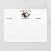 ブライダルシャワーブルガンディーブルーフローラレシピカード アドバイスカード (裏面)