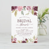 ブライダルシャワーブルゴーニュエレガント春フローラ 招待状 (スタンド正面)