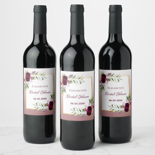 ブライダルシャワーブルゴーニュフローラシナモンバラボー ワインラベル (ボトル)