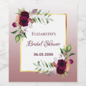 ブライダルシャワーブルゴーニュフローラシナモンバラボー ワインラベル (シングルラベル)