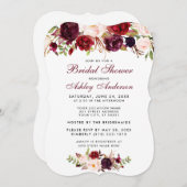 ブライダルシャワーブルゴーニュフローラ招待状BWR 招待状 (正面/裏面)