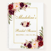 ブライダルシャワーブルゴーニュフローラ金ゴールドレシピ ノートブック (正面)
