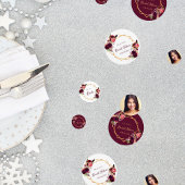 ブライダルシャワーブルゴーニュ花模様写真 コンフェッティ