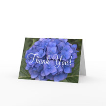 ブライダルシャワーブルーアジサイありがとう空白のカード