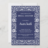ブライダルシャワーブルータラベラ花招待状 招待状