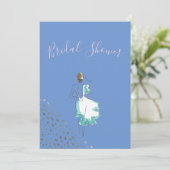 ブライダルシャワーブルーピンクホワイトシンプル 招待状 (スタンド正面)