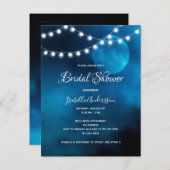 ブライダルシャワーブルームーンライトの文字列の招待 ポストカード (正面/裏面)