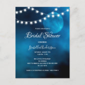 ブライダルシャワーブルームーンライトの文字列の招待 ポストカード (正面)