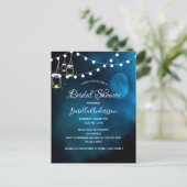 ブライダルシャワーブルームーンライト素朴なメイスンジャー ポストカード (スタンド正面)