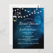 ブライダルシャワーブルームーンライト素朴なメイスンジャー ポストカード (正面/裏面)