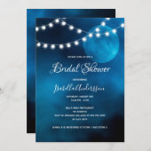 ブライダルシャワーブルームーン妖精のライトロマンチック 招待状 (正面/裏面)