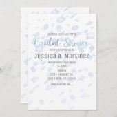 ブライダルシャワーブルーレインウォーターカラー招待状 招待状 (正面/裏面)