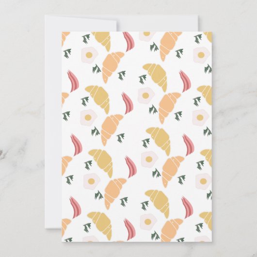 ブライダルシャワーブレックファーストエッグクロワッサンブランチ 招待状 (裏面)