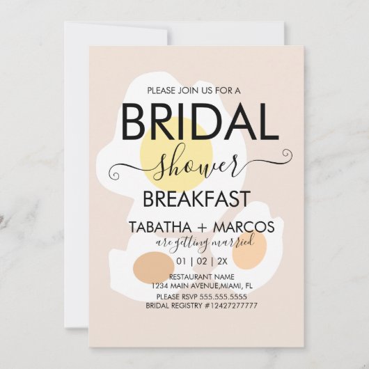 ブライダルシャワーブレックファーストエッグブランチ招待状 招待状 (正面)