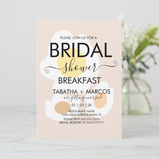 ブライダルシャワーブレックファーストエッグブランチ招待状 招待状 (スタンド正面)