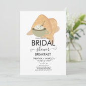 ブライダルシャワーブレックファーストワッフルズブランチコーヒー 招待状 (スタンド正面)