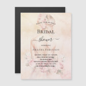 ブライダルシャワーブロンドブライドバラ金ゴールドラグジュアリー マグネット招待状 (正面/裏面)