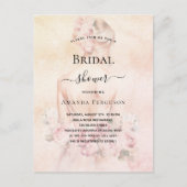 ブライダルシャワーブロンドブライドバラ金ゴールド赤面 インビテーションポストカード (正面)