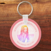 ブライダルシャワーブロンドヘアガールオンビーチサークル キーホルダー (正面)