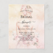 ブライダルシャワーブロンド花嫁バラ予算の招待 (正面)