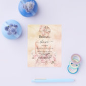 ブライダルシャワーブロンド花嫁バラ予算の招待 チラシ (シングル)