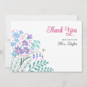 ブライダルシャワーブーケワイルドフラワーズサンキューカード サンキューカード (正面)