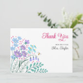 ブライダルシャワーブーケワイルドフラワーズサンキューカード サンキューカード (スタンド正面)