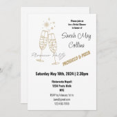 ブライダルシャワープロセッコパーティー編集可能 招待状 (正面/裏面)