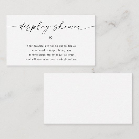 ブライダルシャワーベビーシャワー表示シャワー エンクロージャーカード (正面/裏面)