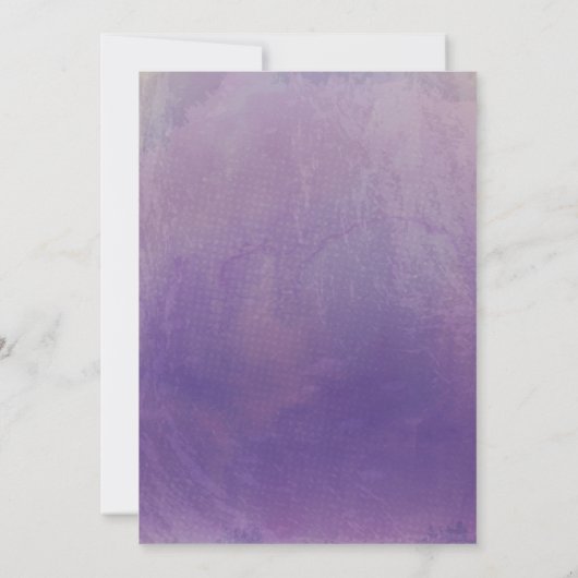 ブライダルシャワーベビーズブレスウォーターカラーパープル 招待状 (裏面)