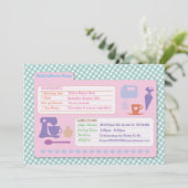 ブライダルシャワーベーキングレシピカードベイクパーティー招待状 招待状 (スタンド正面)