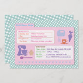 ブライダルシャワーベーキングレシピカードベイクパーティー招待状 招待状 (正面/裏面)