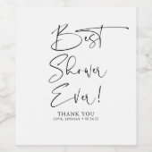 ブライダルシャワーホステスかわいいサンキューギフトモダン ワインラベル (シングルラベル)