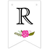 ブライダルシャワーホットピンクアクア結婚フラワーズフローラ バンティングフラッグ (第3の旗)